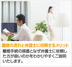 離婚の流れと弁護士に依頼するメリット　離婚手続の順番となぜ弁護士に依頼した方が良いのかをわかりやすくご説明いたします。